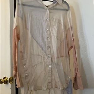 Free People sheer buttondown shirt